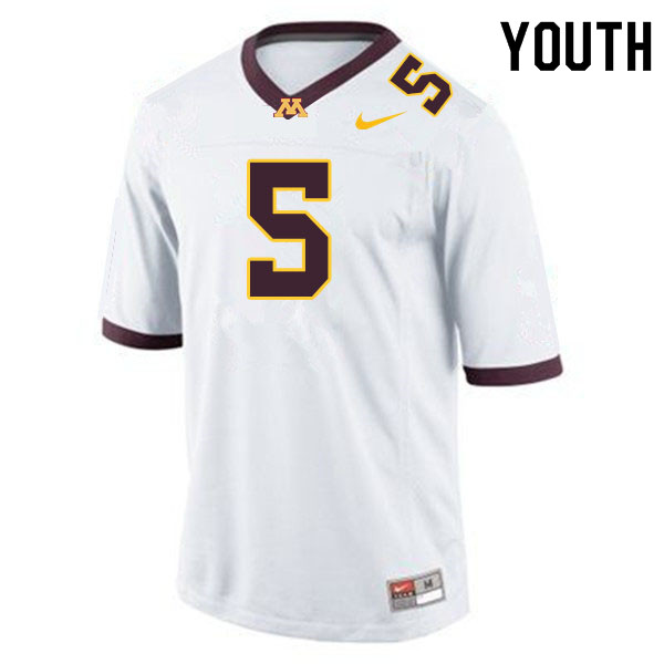 Youth #5 Zack Annexstad Minnesota Golden Gophers College Football Jerseys Sale-White